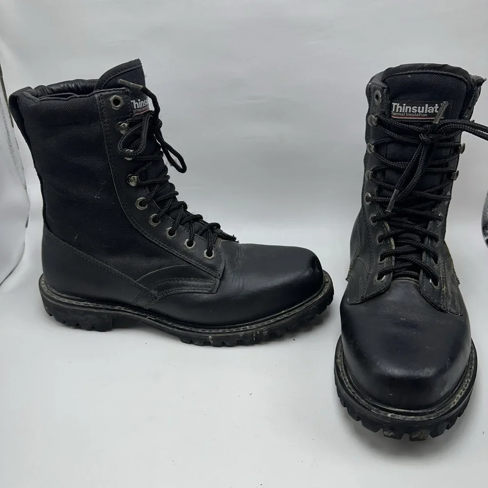 Vtg Sears Fieldmaster 86923 Insulated Combat Boots Hex Shaped Eyelets Men's 9D